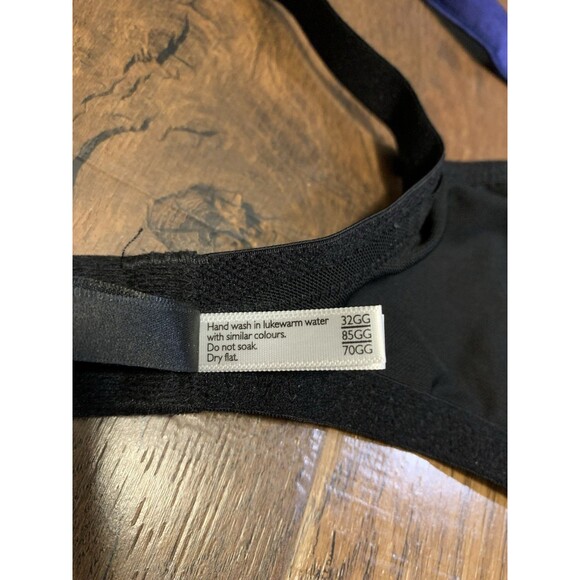 Mimi Holliday Deadly Nightshade Balconette Bra Black Blue Mesh 32GG - Picture 6 of 6